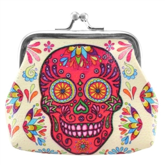 Sugar Skull Printed Frame Coin Purse - Picture 5 of 5